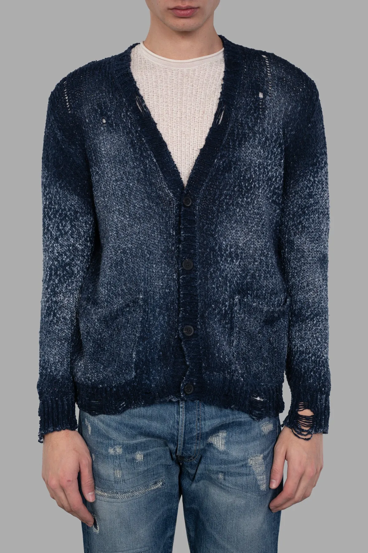 Distressed V-neck Cardigan sold by Plus Zero Concept Store product image thumbnail 2