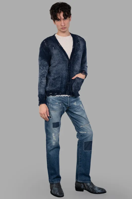 Distressed V-neck Cardigan sold by Plus Zero Concept Store