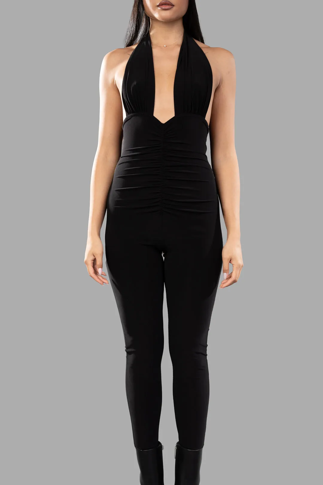 Halter Shirred Catsuit sold by Plus Zero Concept Store product image thumbnail 2