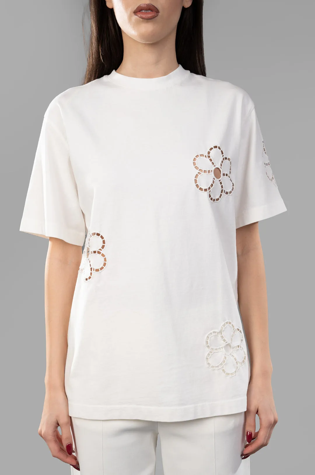 Floral-Appliqué T-Shirt sold by Plus Zero Concept Store product image thumbnail 2