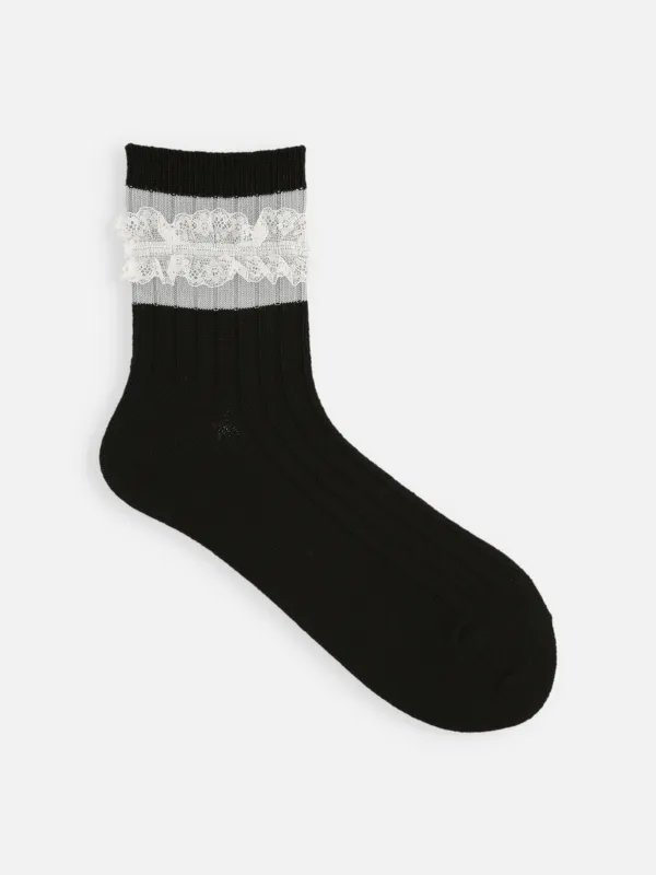 Wool Mixed Ankle Lace Socks sold by Plus Zero Concept Store