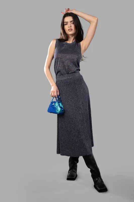 Metallic Fibre Knit Skirt sold by Plus Zero Concept Store