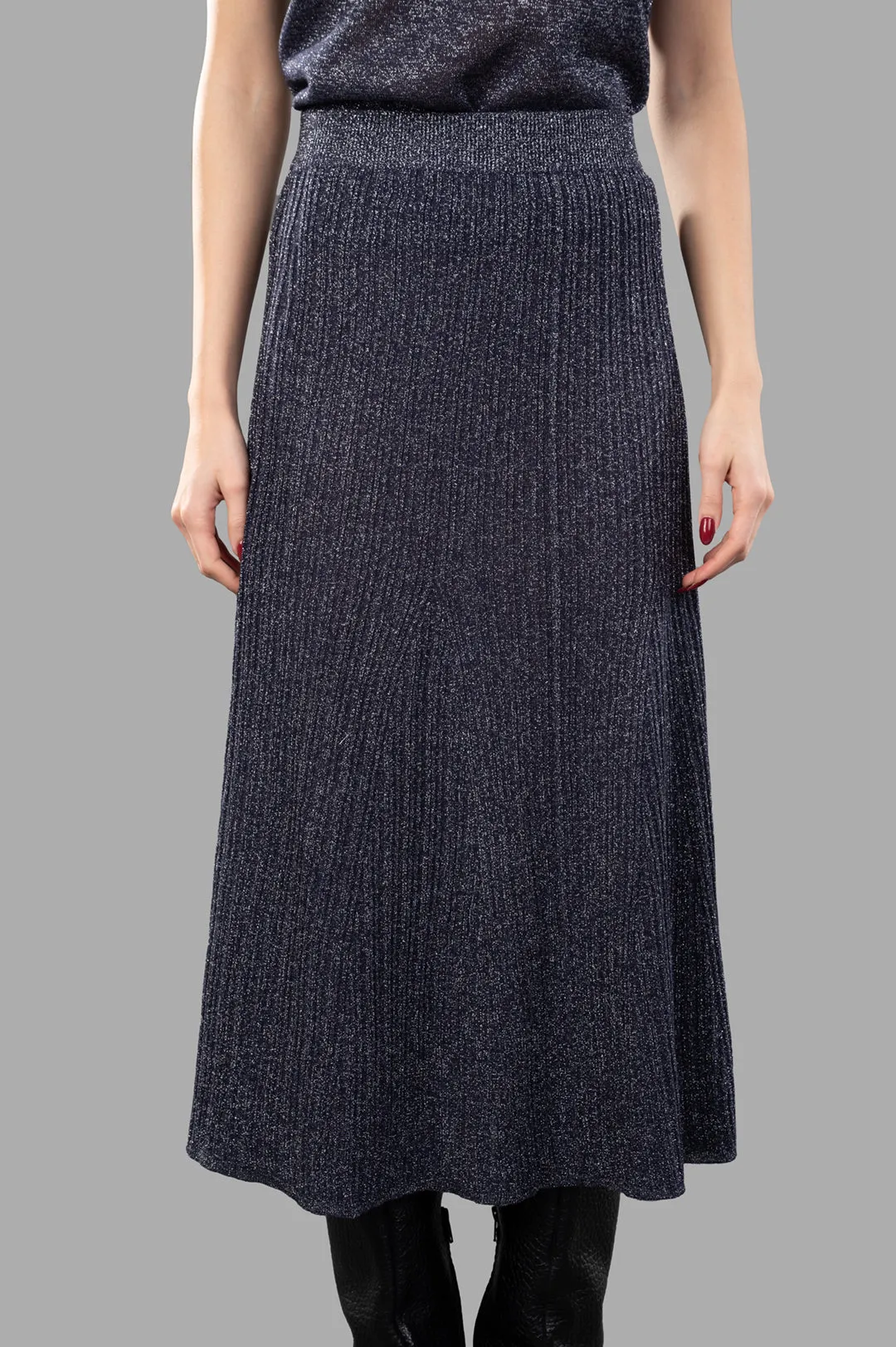 Metallic Fibre Knit Skirt sold by Plus Zero Concept Store product image thumbnail 2