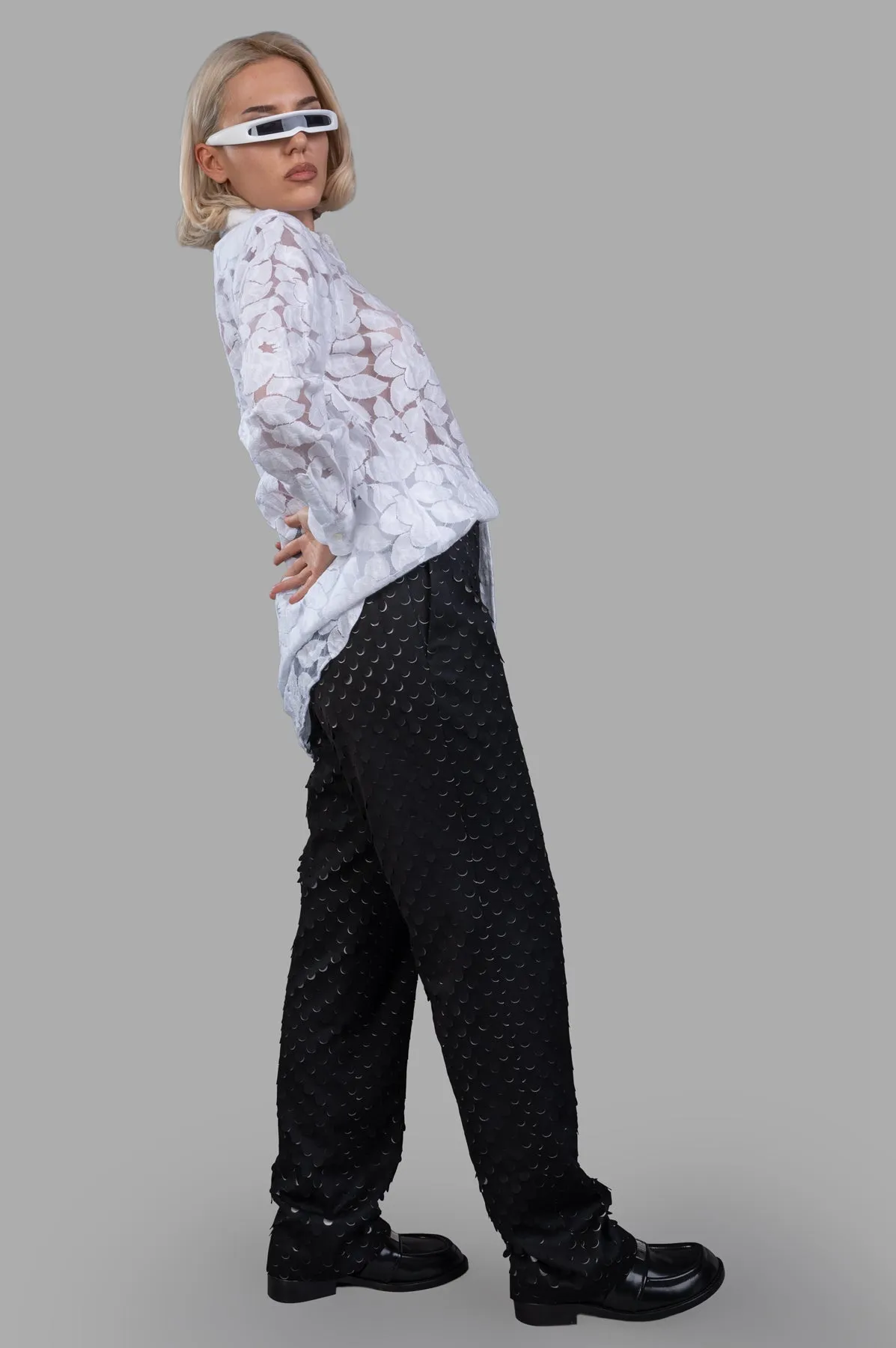 Floral Tulle Shirt sold by Plus Zero Concept Store