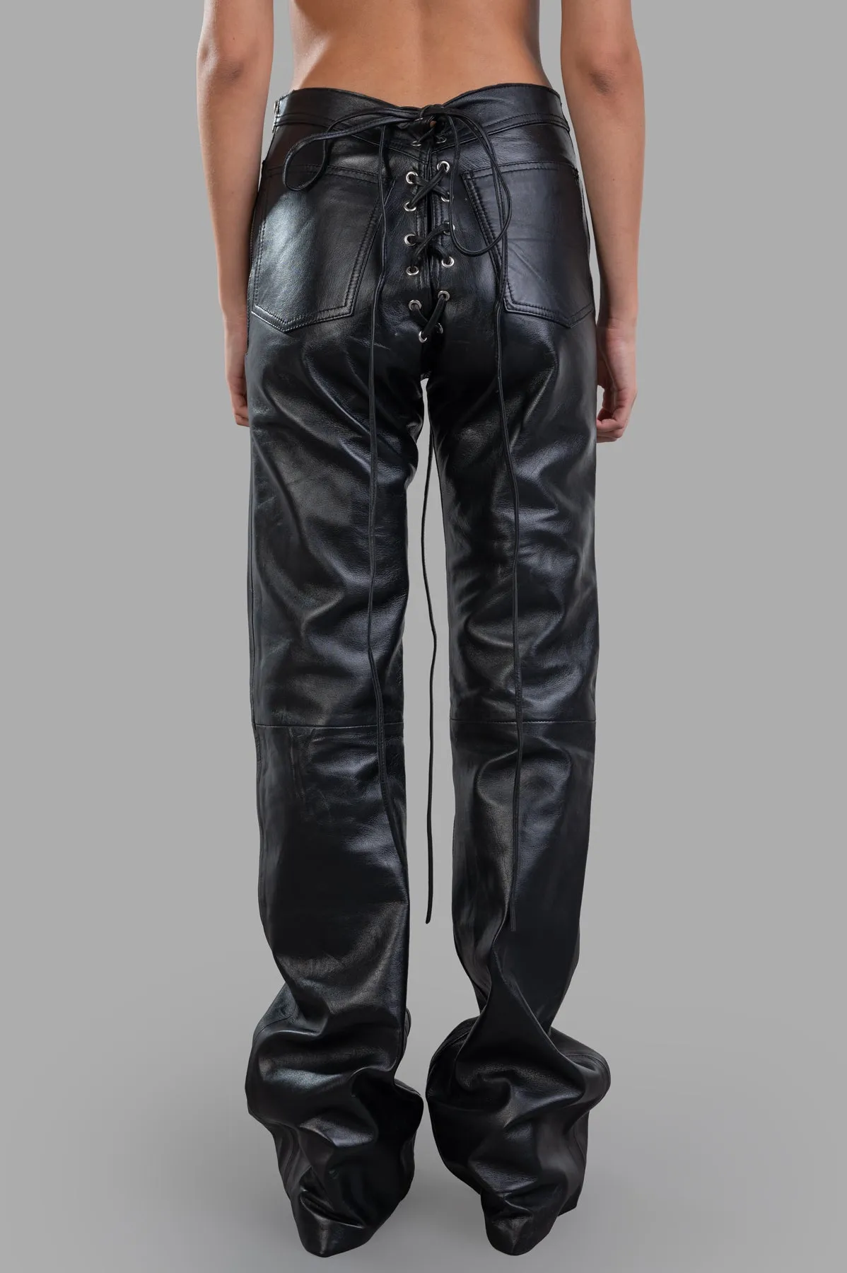 Lace-Up Leather Pants sold by Plus Zero Concept Store product image thumbnail 3