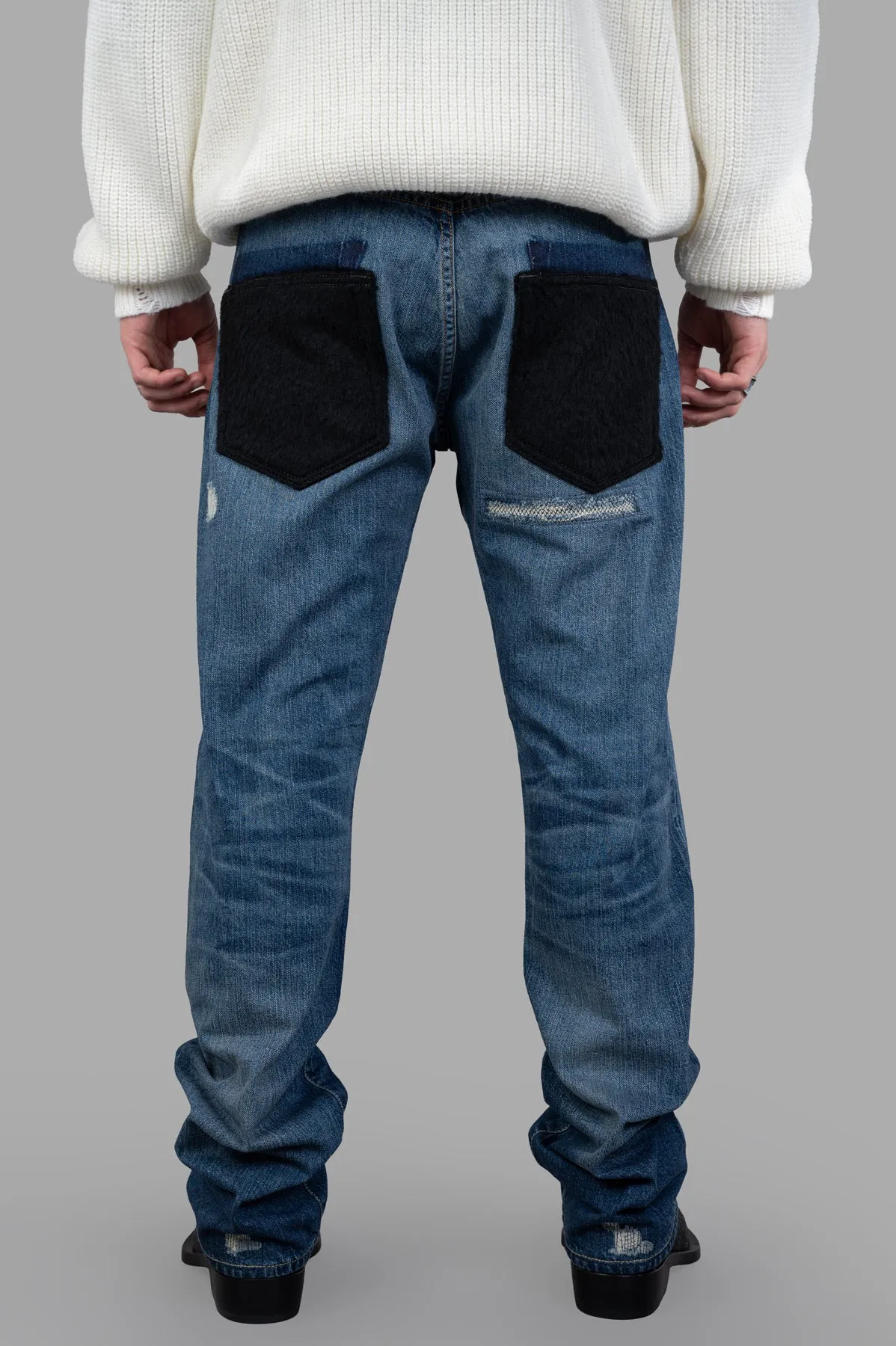 Indigo Distressed Jeans sold by Plus Zero Concept Store product image thumbnail 3