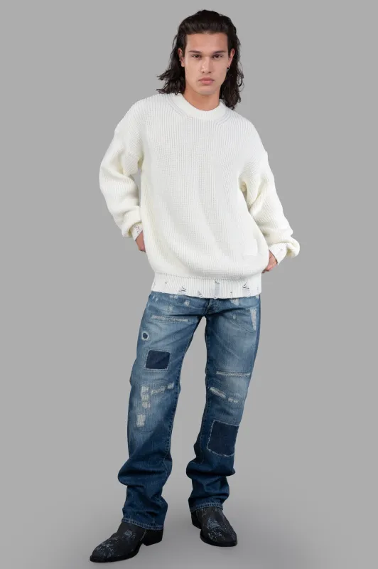 Indigo Distressed Jeans sold by Plus Zero Concept Store