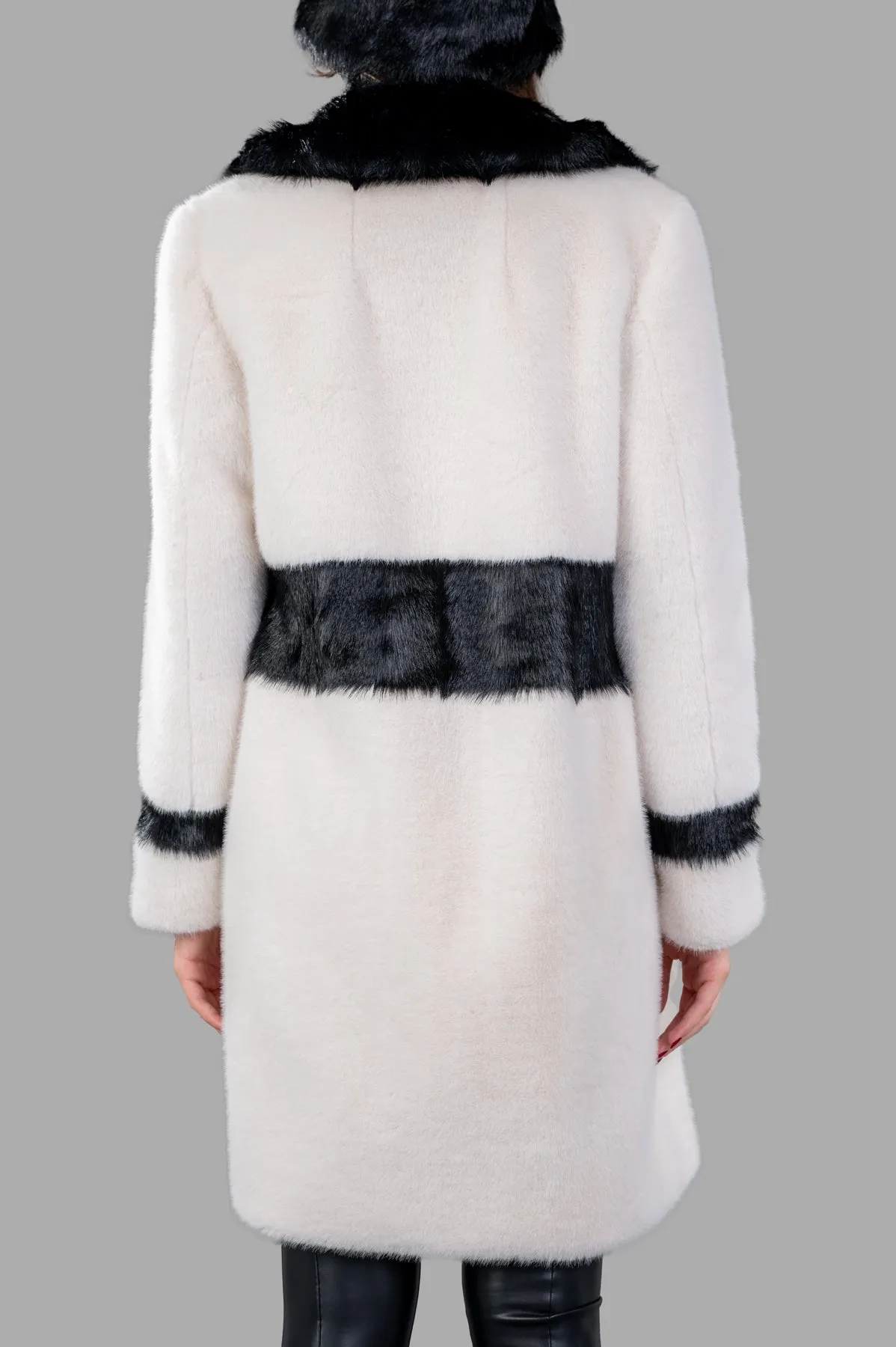 Color-block Faux-fur Coat sold by Plus Zero Concept Store product image thumbnail 4
