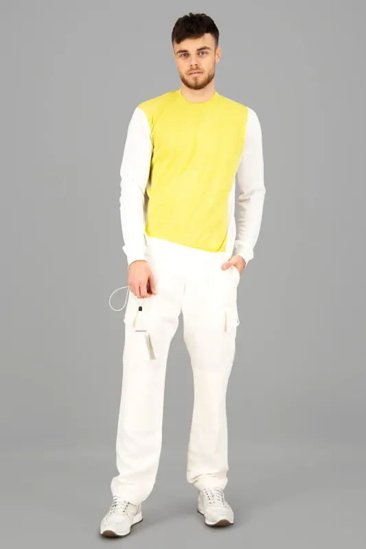 Two-Colored Fine Knit Sweater sold by Plus Zero Concept Store