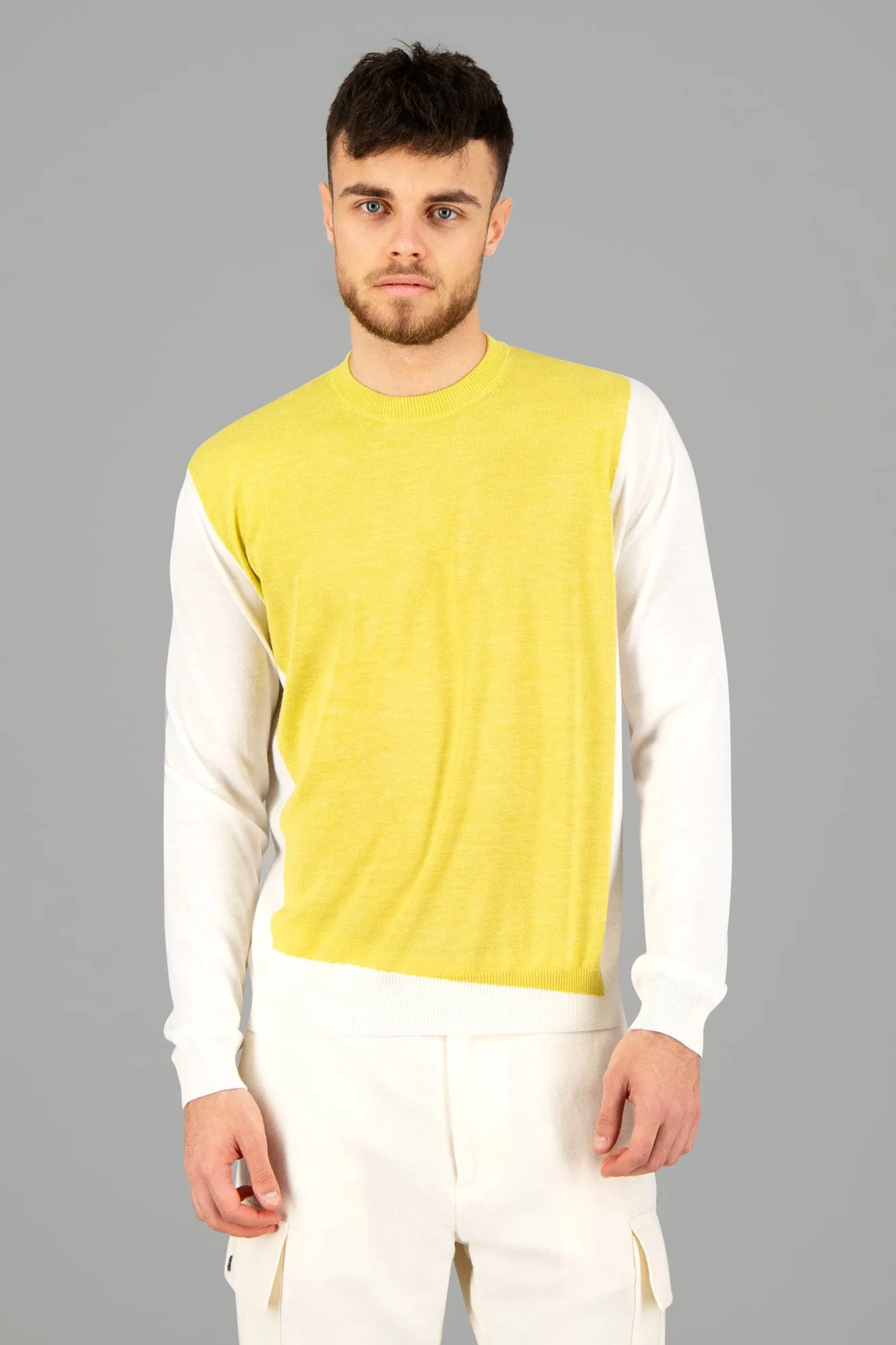 Two-Colored Fine Knit Sweater sold by Plus Zero Concept Store product image thumbnail 2