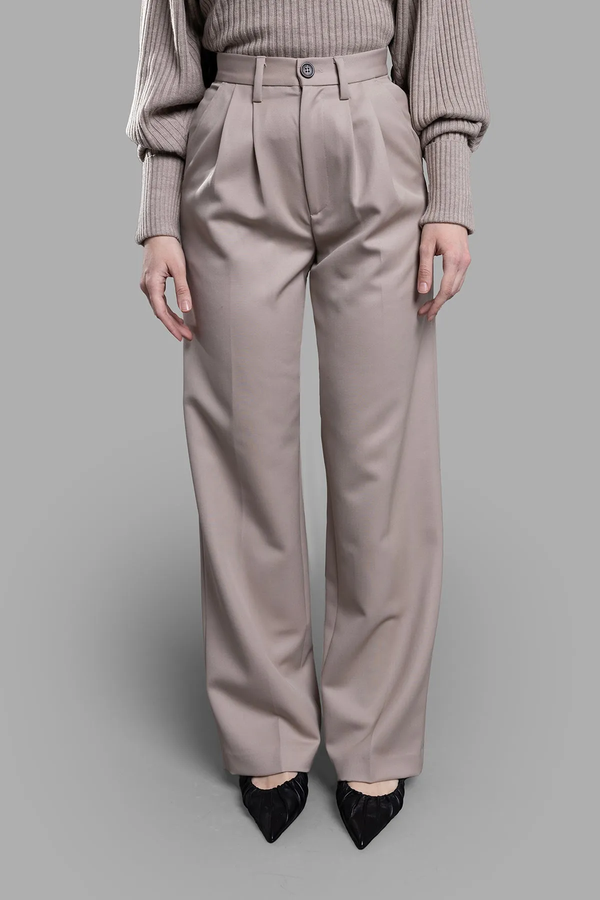 Pleated Taupe Pants sold by Plus Zero Concept Store product image thumbnail 2