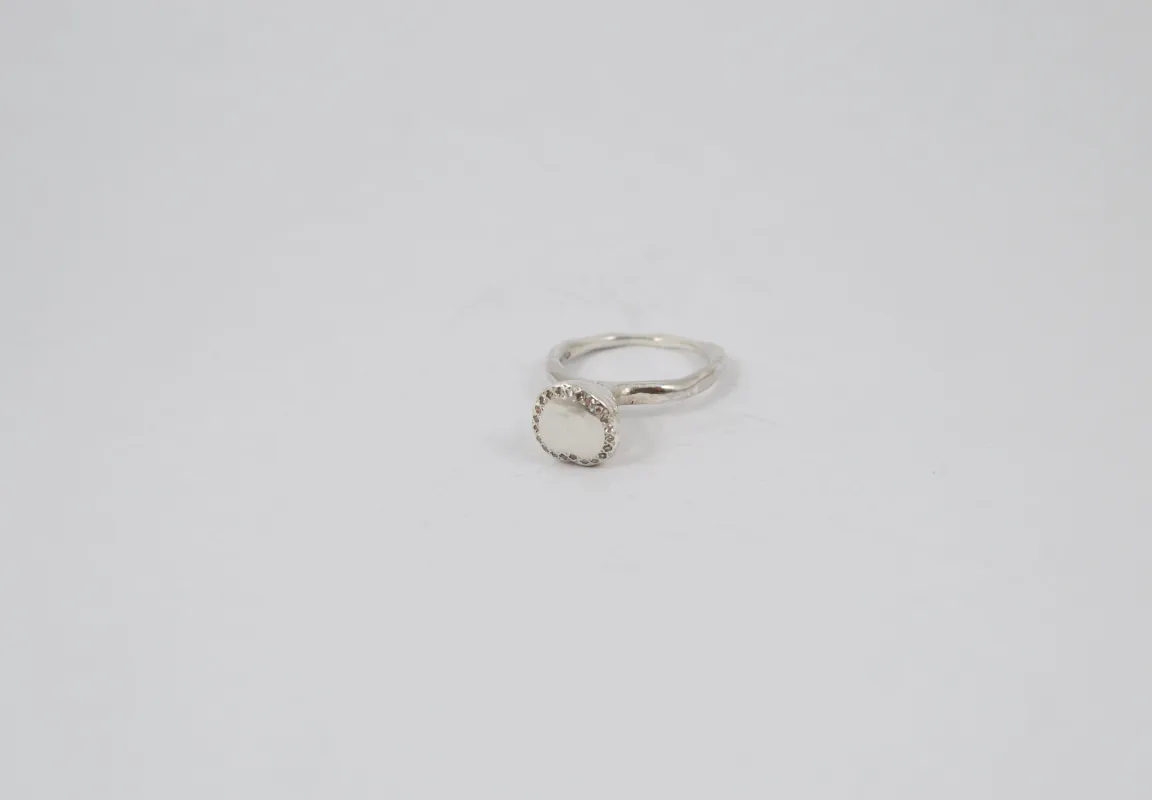 Noufa Diamonds & Silver Ring sold by Plus Zero Concept Store