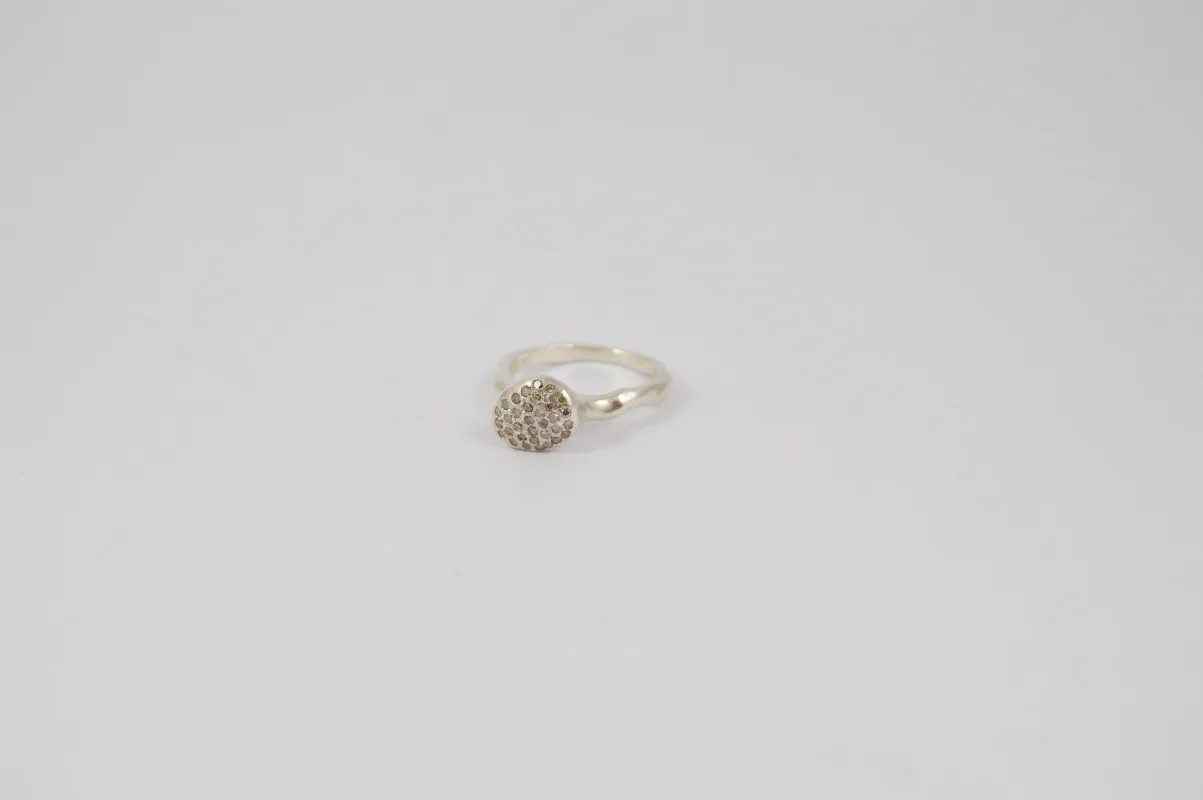 Pavé Diamond Asymmetric Ring sold by Plus Zero Concept Store