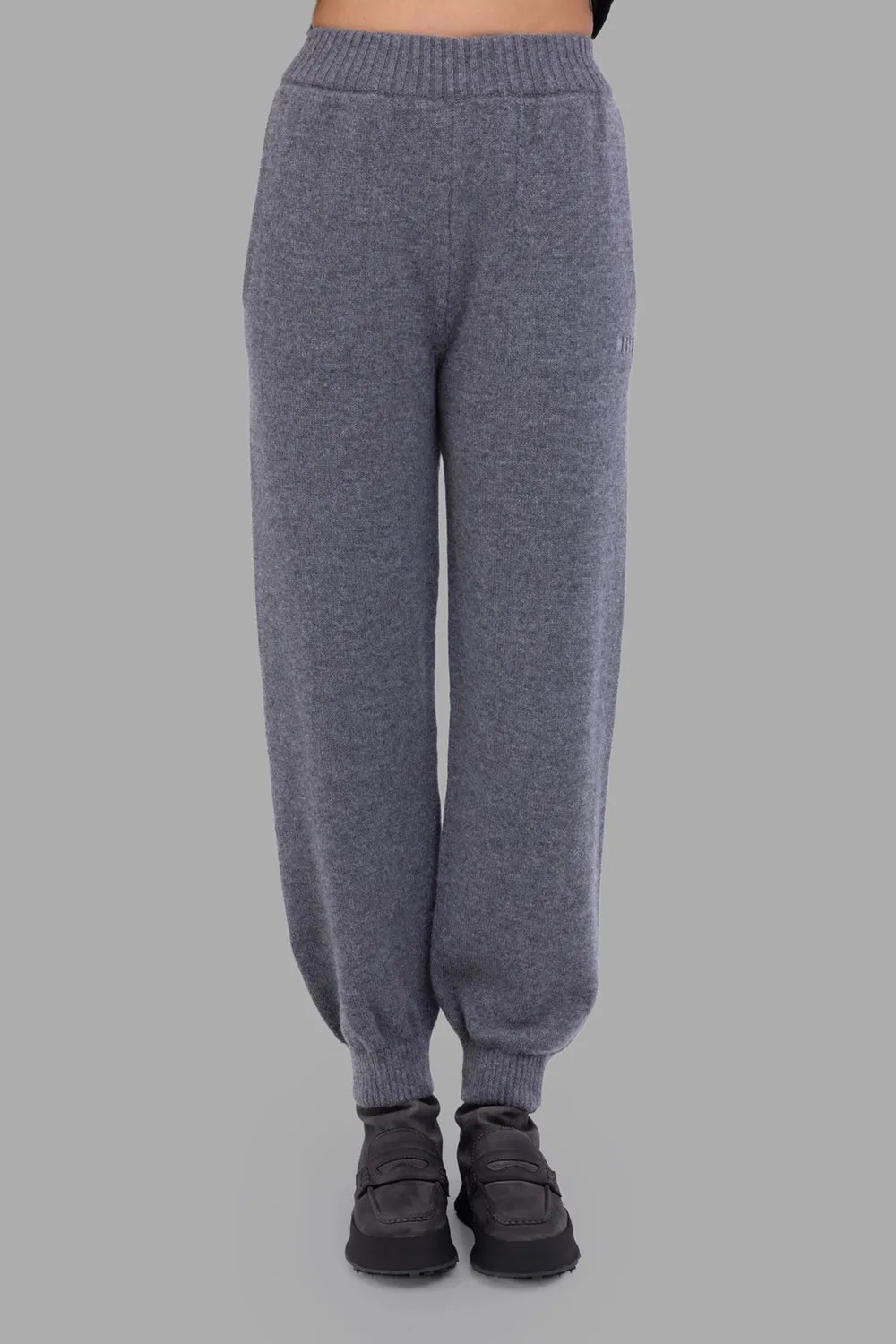 Wool-Cashmere Knit Joggers in Dark Grey sold by Plus Zero Concept Store