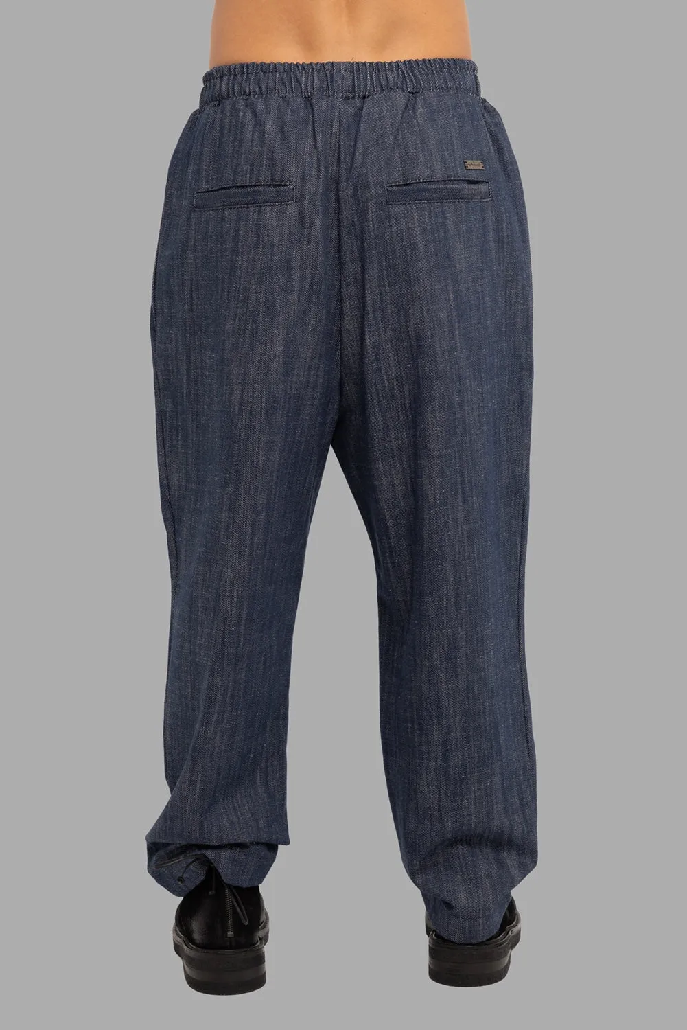 Pleated Jogger Trousers in Blue sold by Plus Zero Concept Store product image thumbnail 3