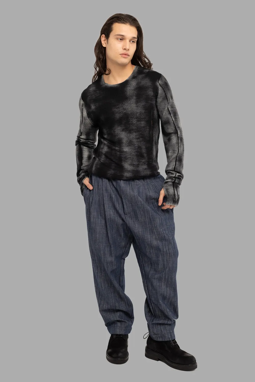 Pleated Jogger Trousers in Blue sold by Plus Zero Concept Store product image thumbnail 2