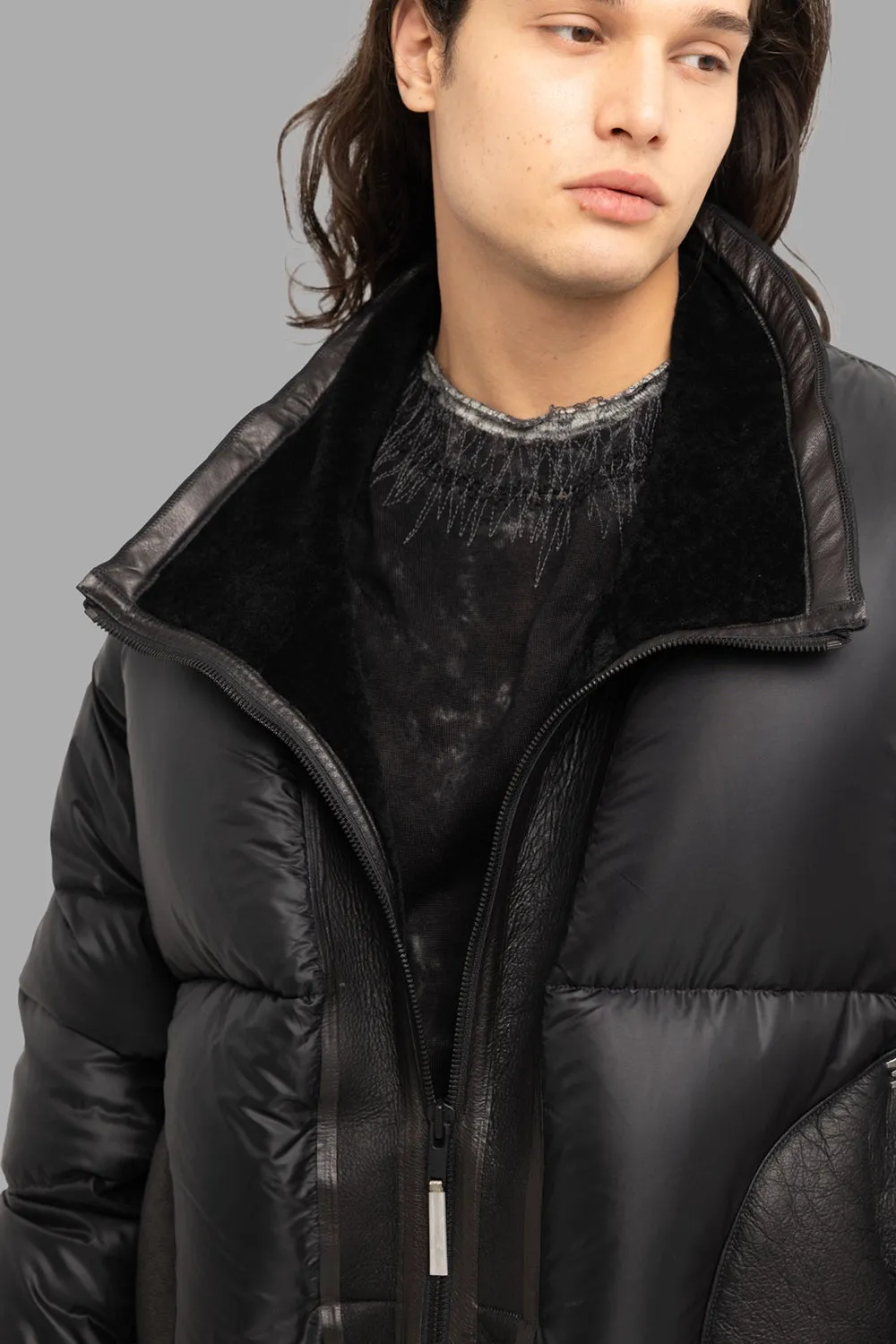Down High-Neck Puffer Parka in Noir sold by Plus Zero Concept Store product image thumbnail 4
