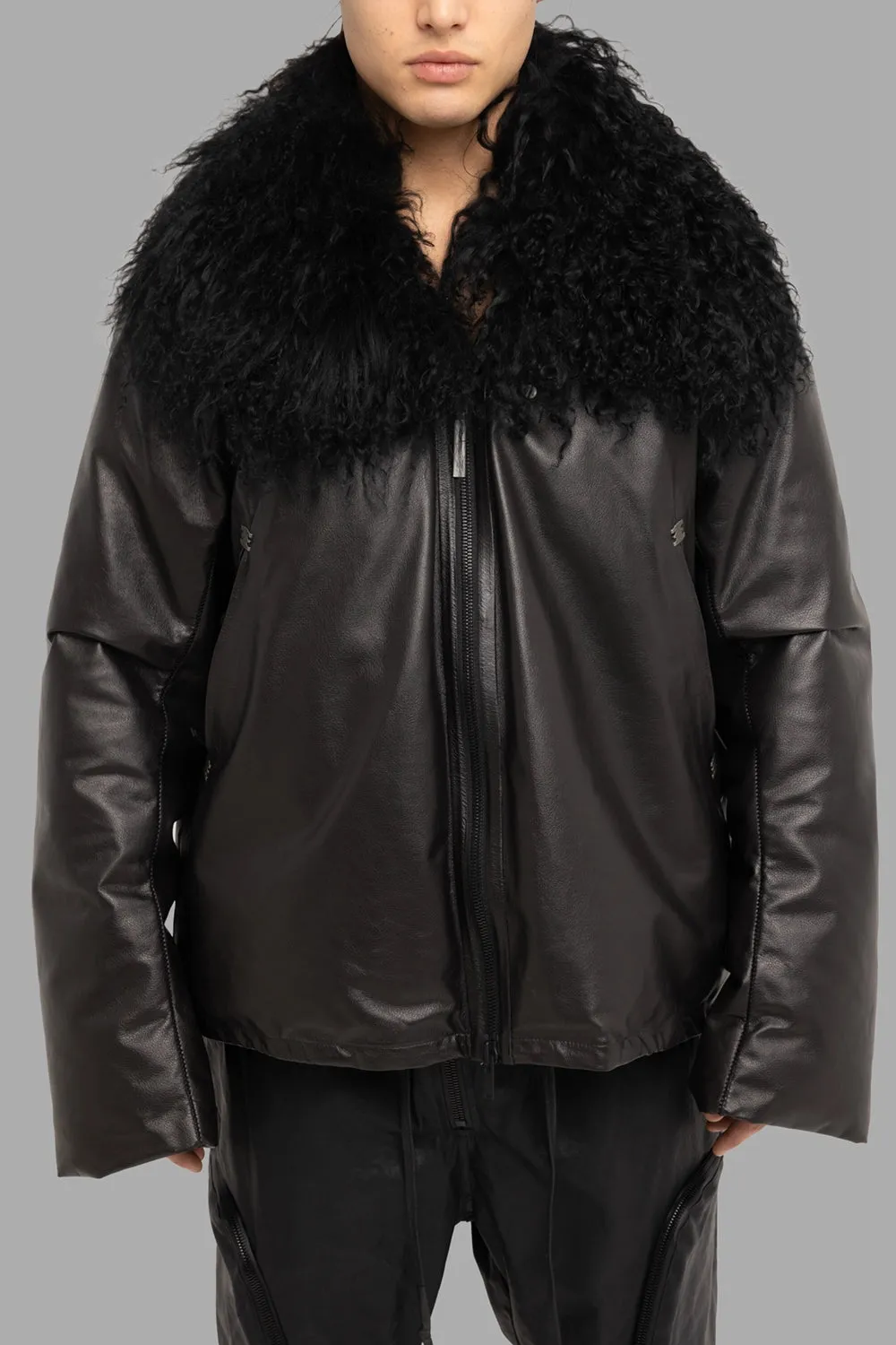 Down Jacket with Mongolian Collar in Black sold by Plus Zero Concept Store product image thumbnail 4