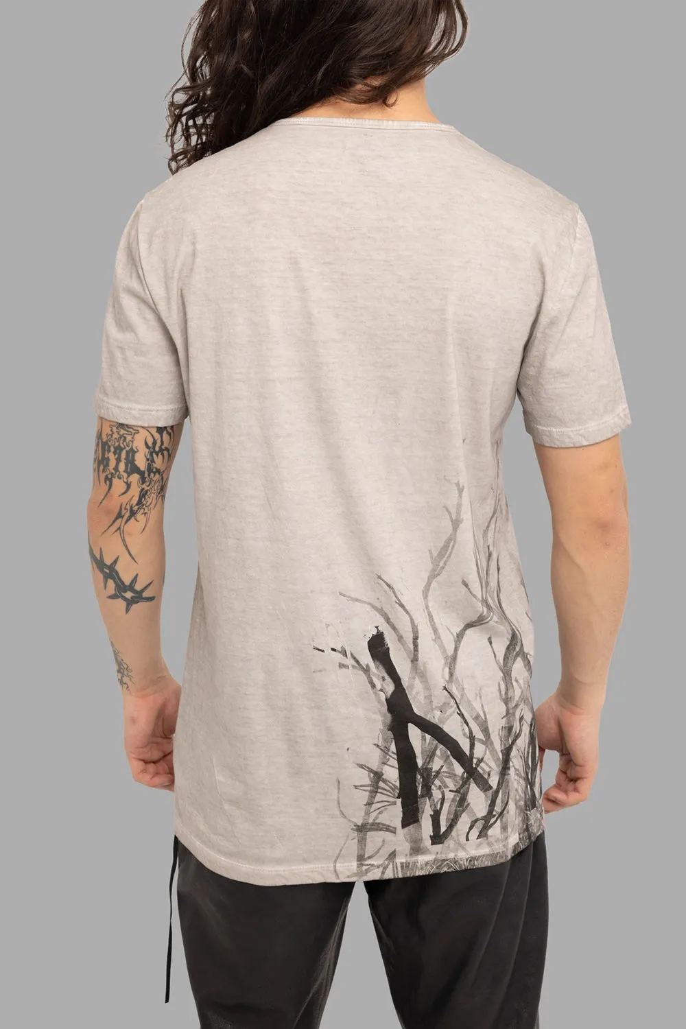 Grey Fade Branch-Print T-Shirt sold by Plus Zero Concept Store product image thumbnail 3