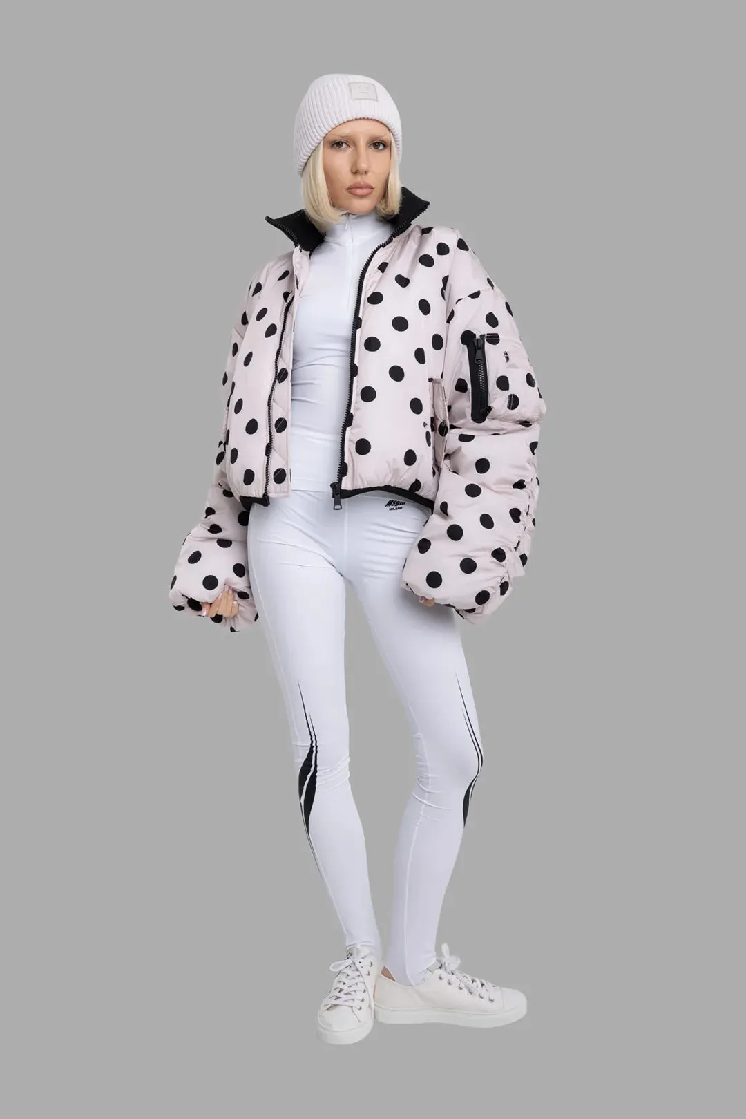 White Race-Print Lycra Leggings sold by Plus Zero Concept Store product image thumbnail 2