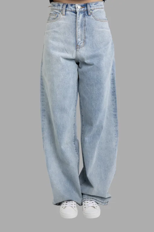 Light Wash Baggy Wide-Leg Jeans sold by Plus Zero Concept Store