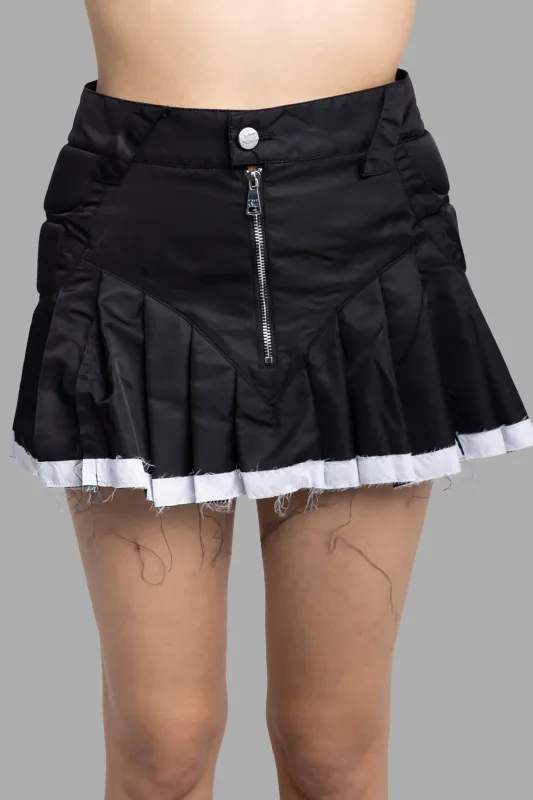 Black Pleated Moto Mini Skirt made by Natasha Zinko