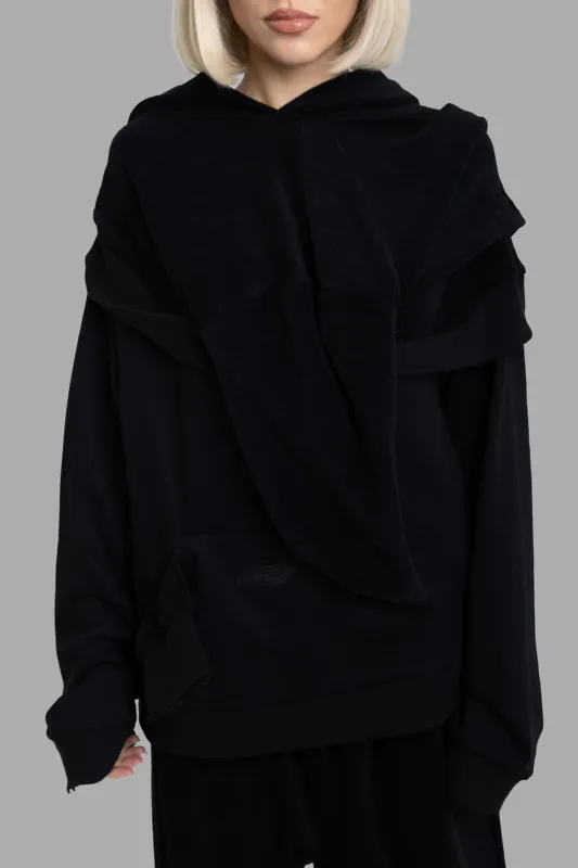 Aftercare Draped Black Hoodie sold by Plus Zero Concept Store