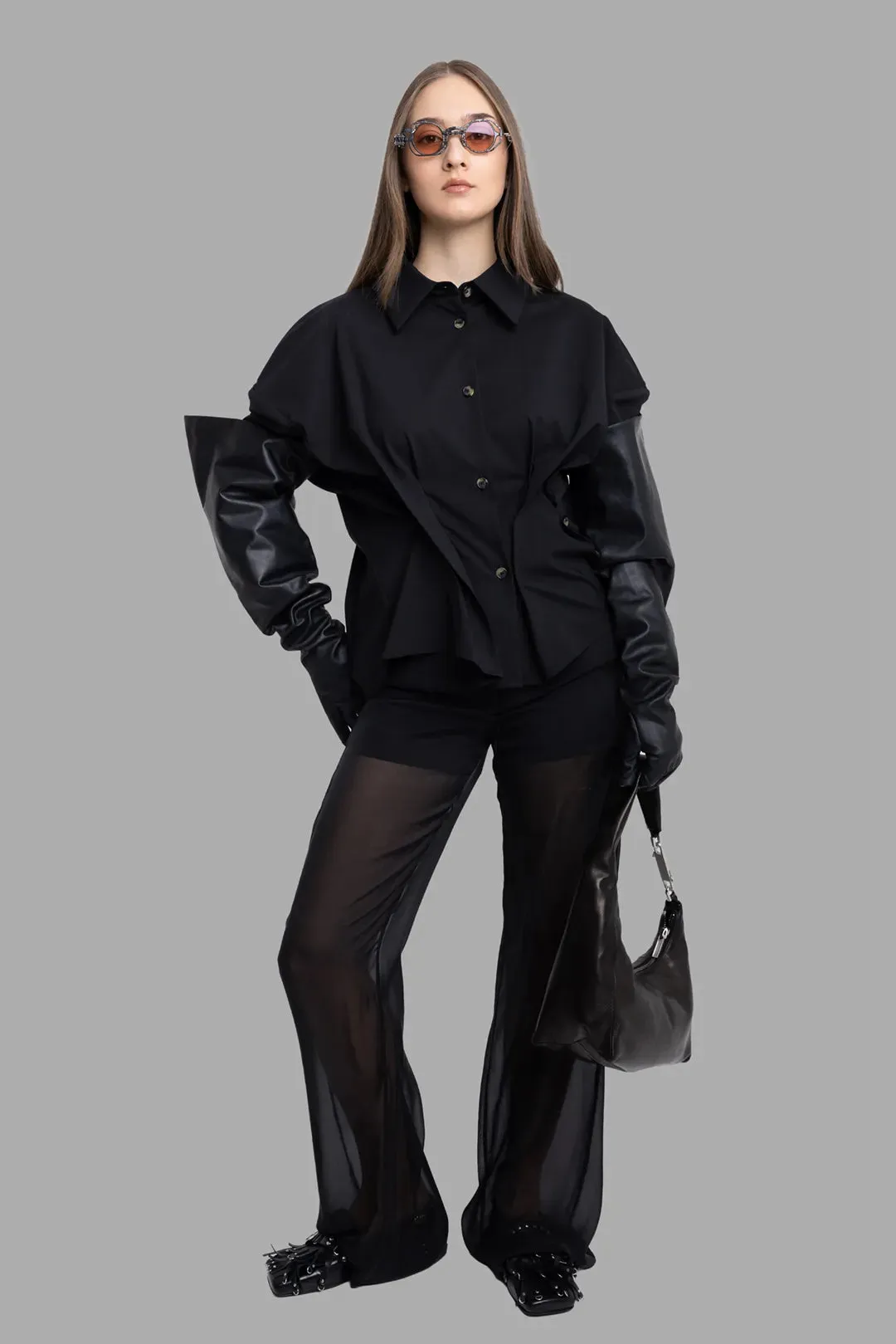 Sheer Voile Layered Pants in Black sold by Plus Zero Concept Store product image thumbnail 2