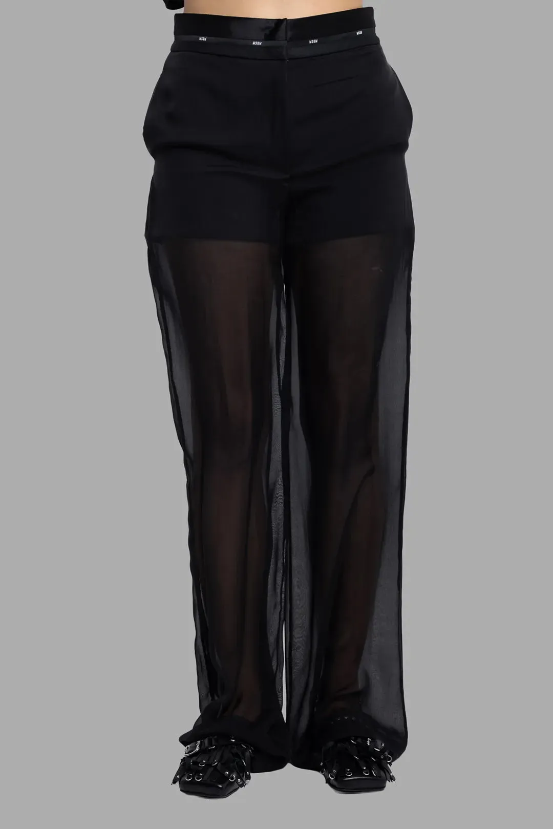 Sheer Voile Layered Pants in Black sold by Plus Zero Concept Store