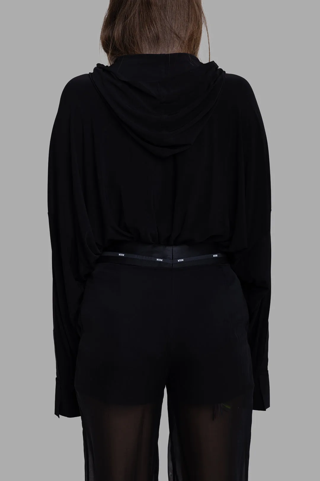 Hooded Super Oversized Shirt Bodysuit in Black sold by Plus Zero Concept Store product image thumbnail 3