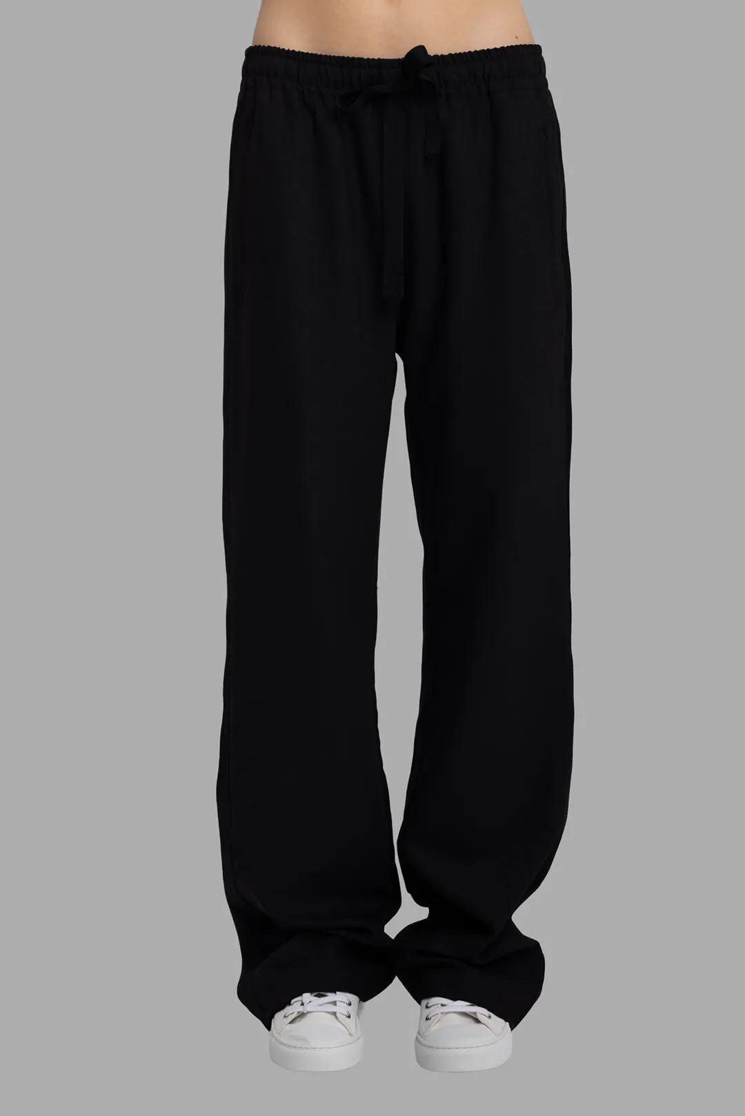 Black Tailored Drawstring Trousers sold by Plus Zero Concept Store
