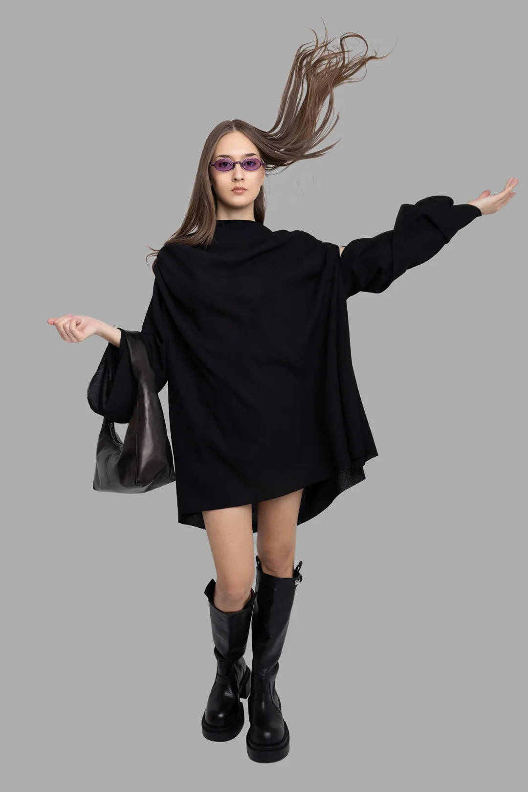 Claudette Black Wool Mini Dress sold by Plus Zero Concept Store product image thumbnail 2