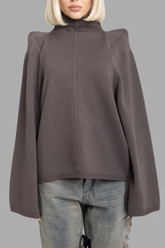 Darkdust Structured Funnel Knit Top made by Rick Owens