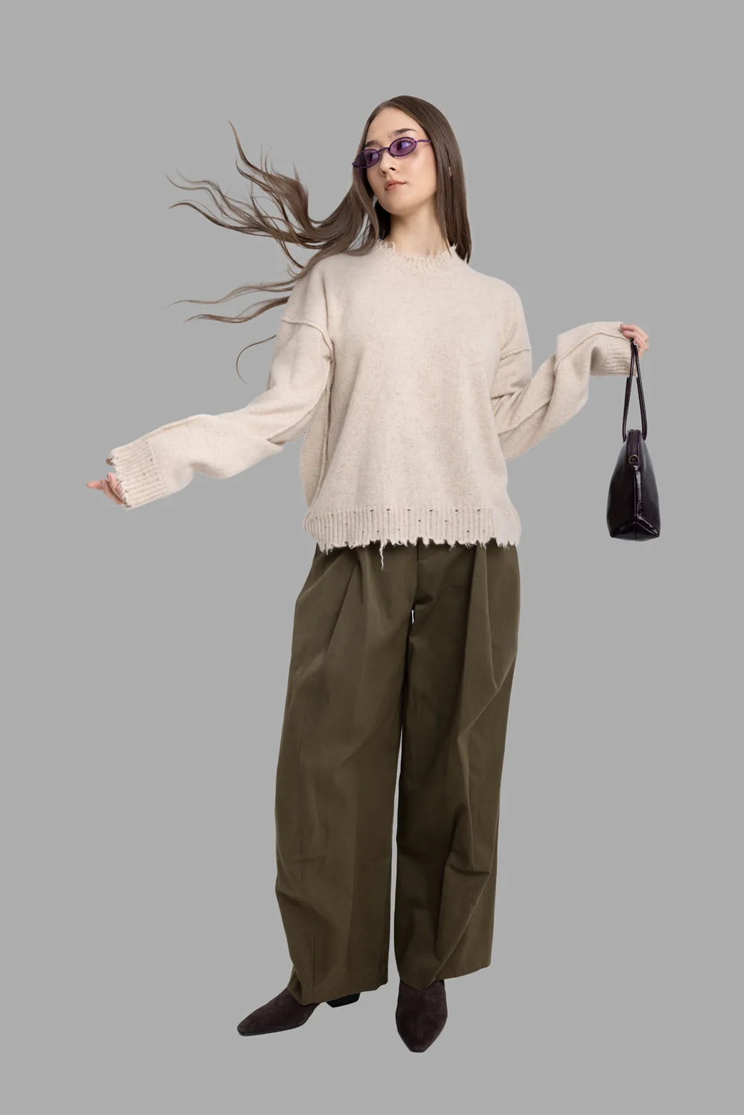 Dark Green Paw Wide-Leg Trousers sold by Plus Zero Concept Store product image thumbnail 2