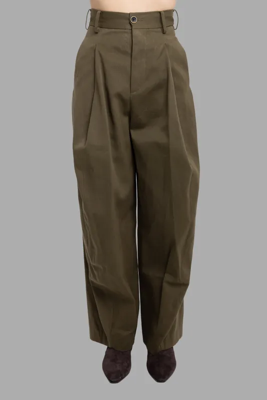 Dark Green Paw Wide-Leg Trousers sold by Plus Zero Concept Store