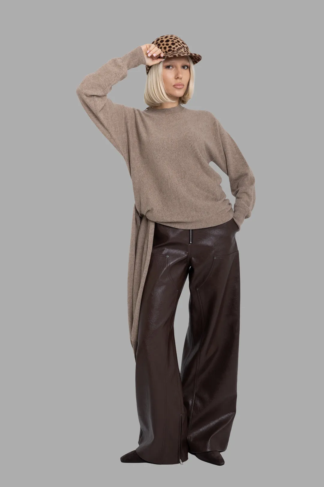 Tan Cashmere Wrap Top sold by Plus Zero Concept Store product image thumbnail 2