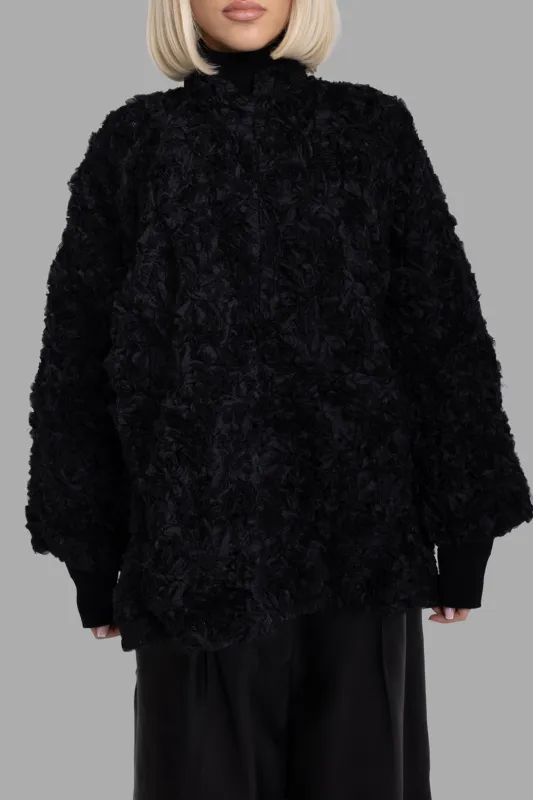 Black Textured Quilted Jacket made by Comme des Garcons