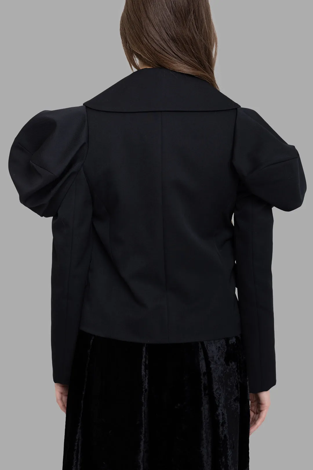 Black Puff-Sleeve Wool Jacket sold by Plus Zero Concept Store product image thumbnail 3