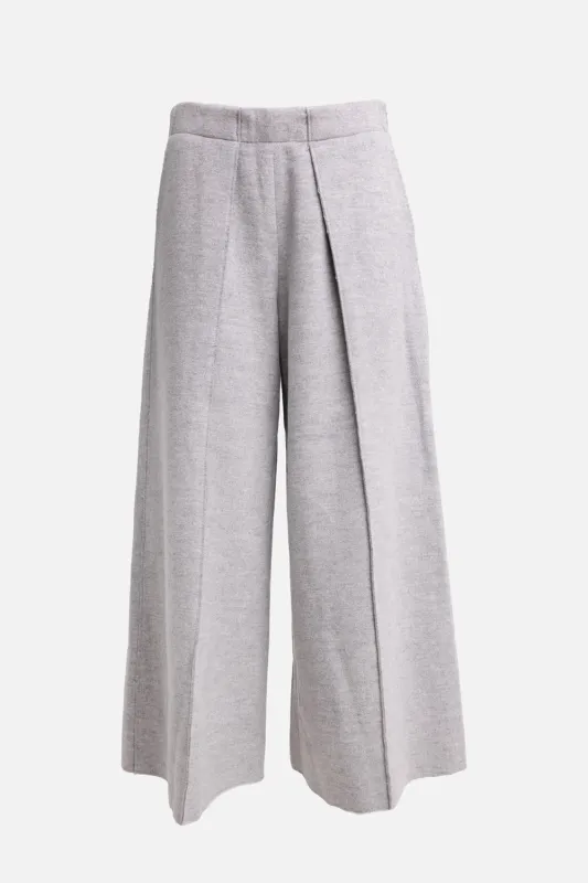 Cropped Wool-Blend Wide-Leg Trousers sold by Plus Zero Concept Store