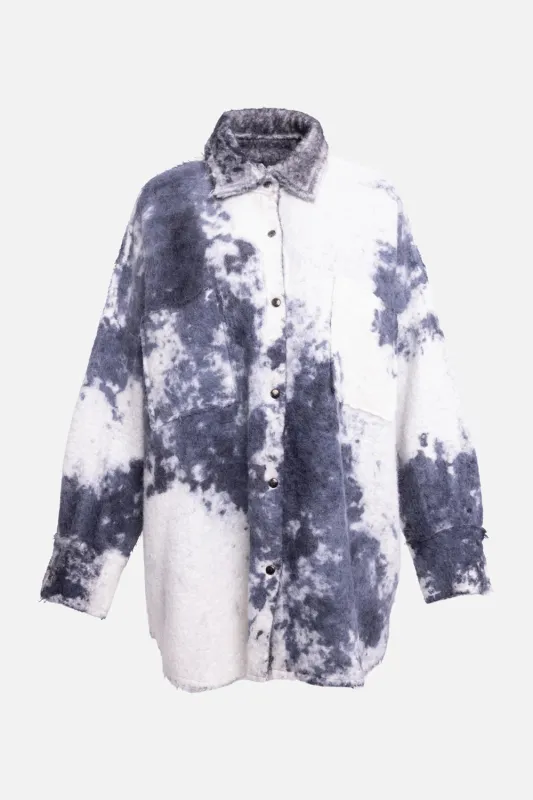 Marbled Alpaca-Blend Shirt Jacket sold by Plus Zero Concept Store