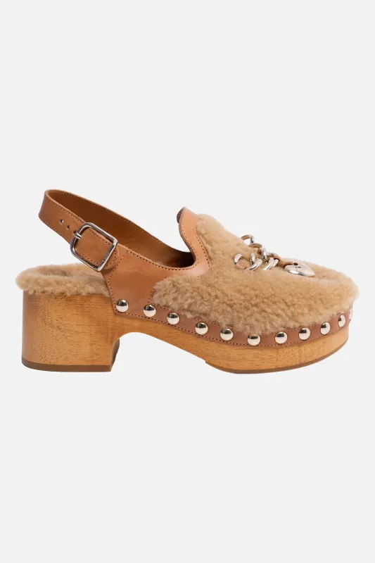 Shearling Platform Clog Sandals made by Plus Zero Concept Store