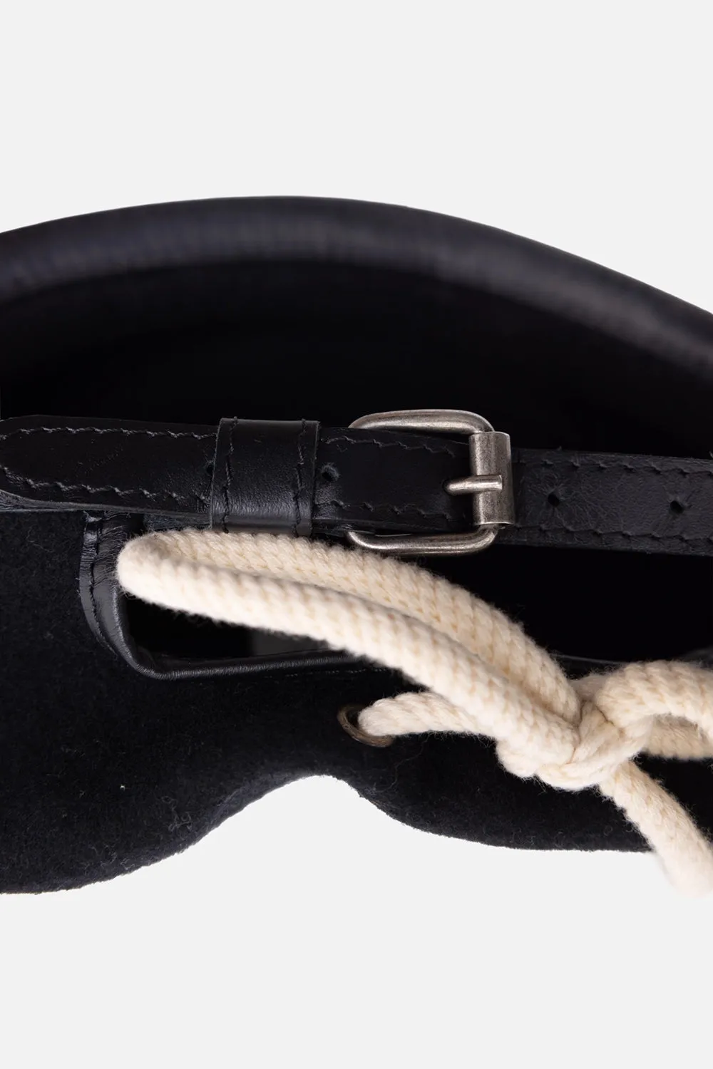 Black Lambswool Beret with Lace-Up Detail sold by Plus Zero Concept Store product image thumbnail 3