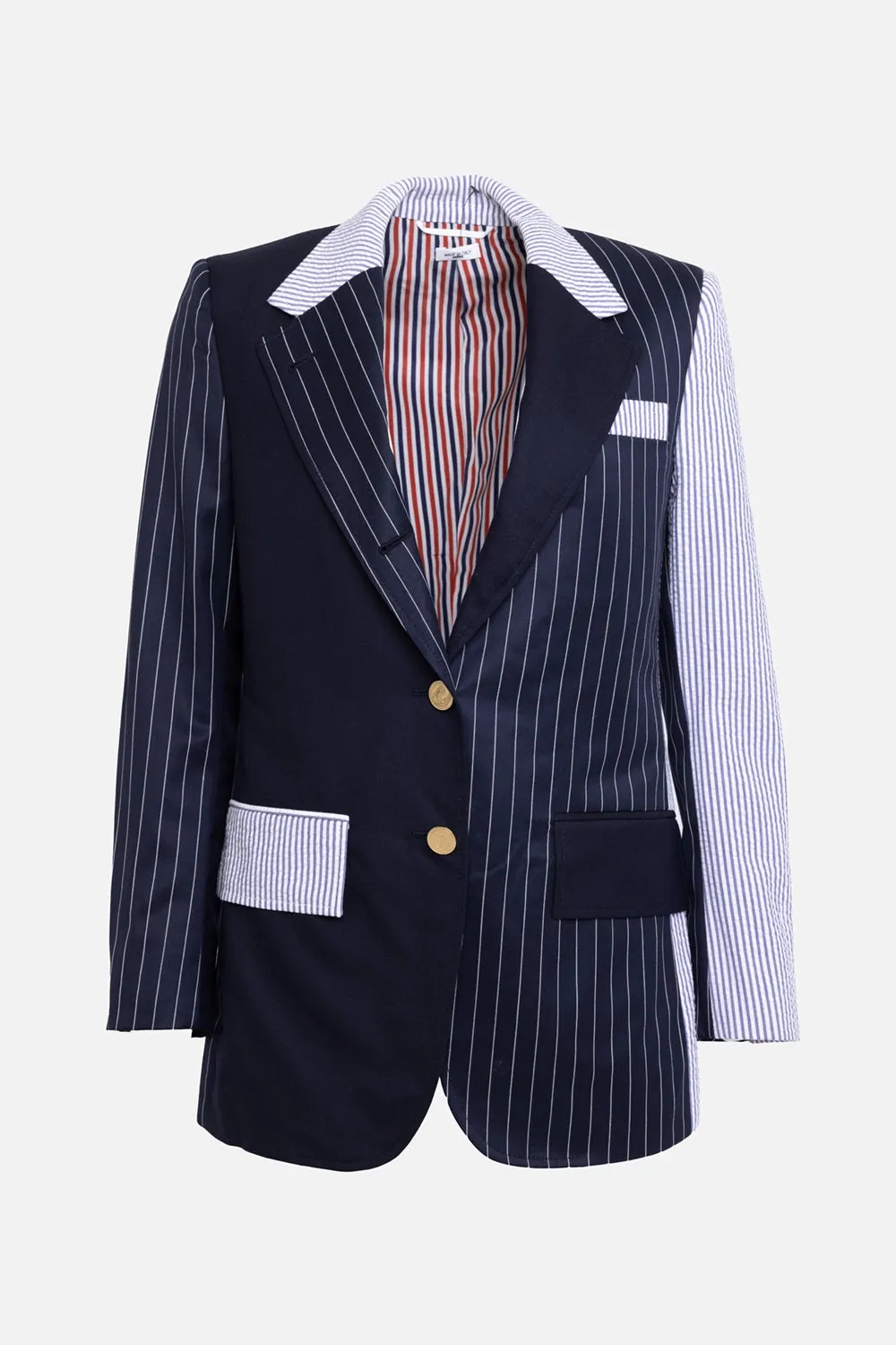 Striped Patchwork Blazer sold by Plus Zero Concept Store