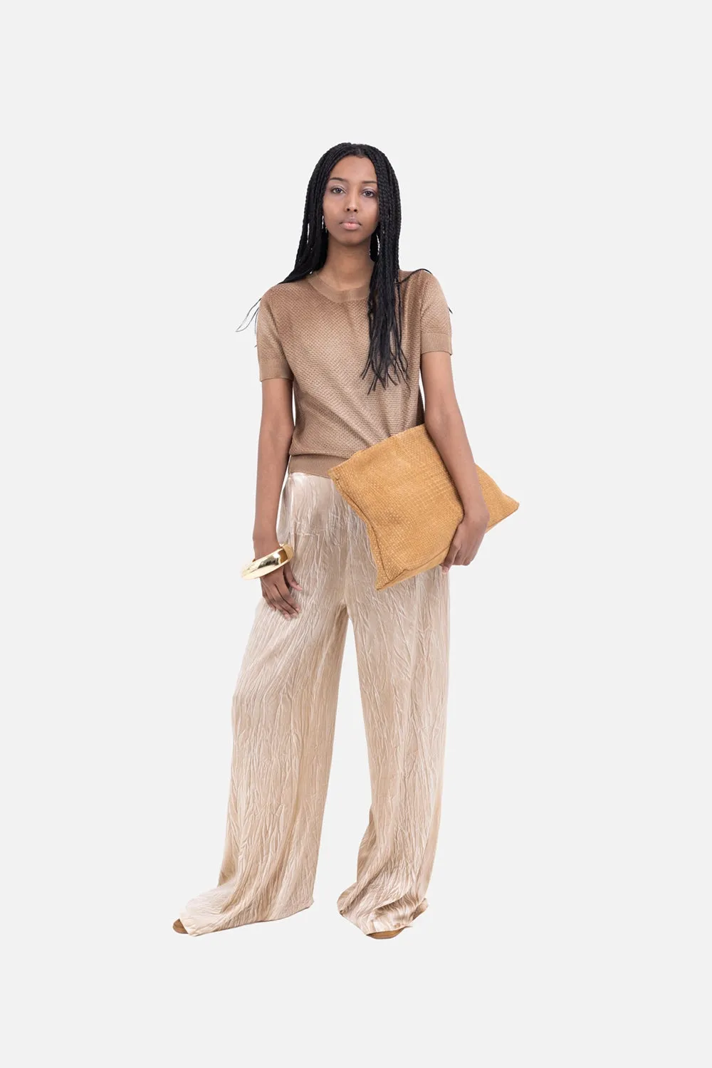 Crumpled Silk Palazzo Pants sold by Plus Zero Concept Store product image thumbnail 2