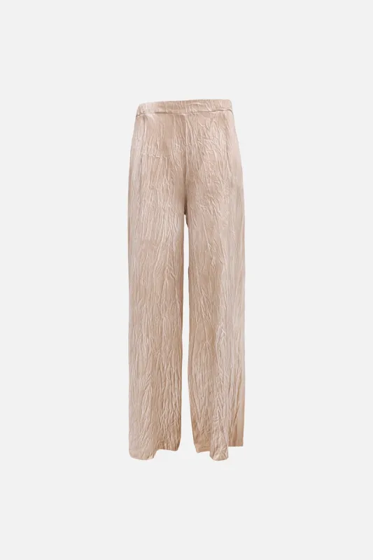 Crumpled Silk Palazzo Pants made by Avant Toi