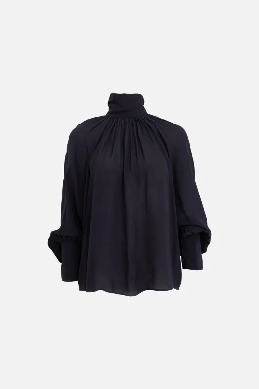 High-Neck Draped Blouse sold by Plus Zero Concept Store