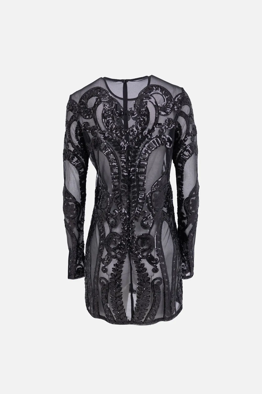 Sequin-Embroidered Mesh Mini Dress sold by Plus Zero Concept Store