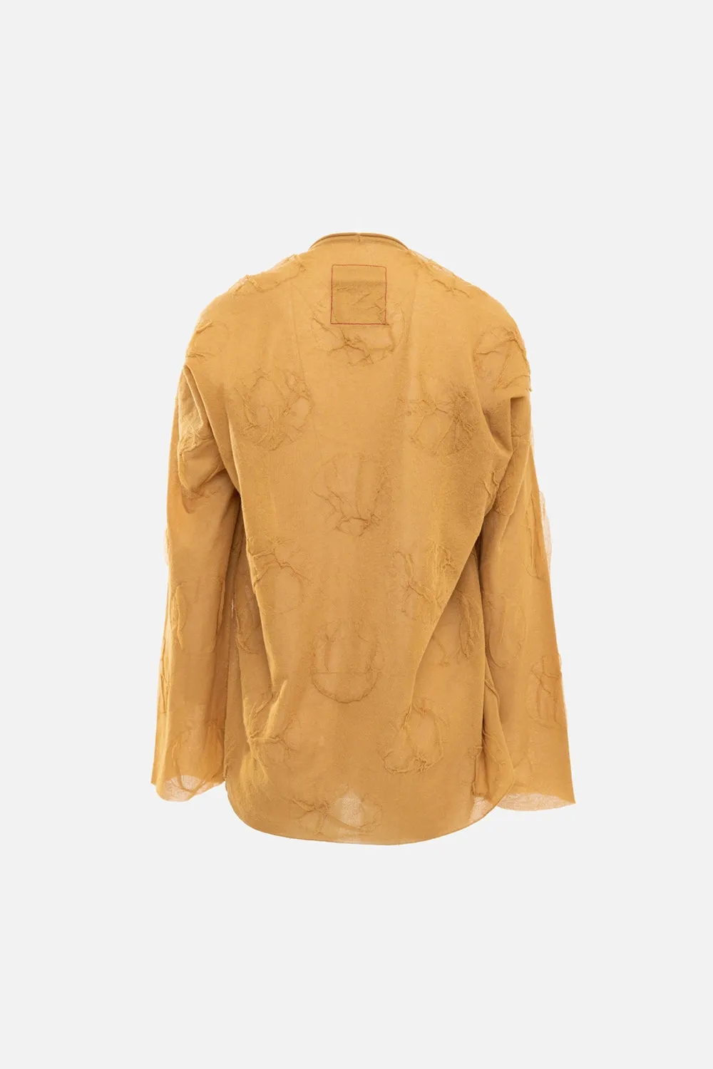 Sheer Textured Long Sleeve Top sold by Plus Zero Concept Store product image thumbnail 3