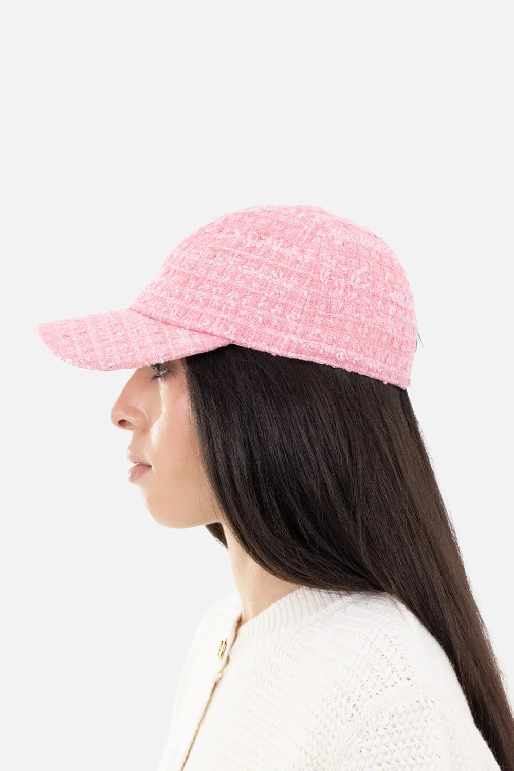Pink Bouclé Tweed Baseball Cap sold by Plus Zero Concept Store product image thumbnail 2
