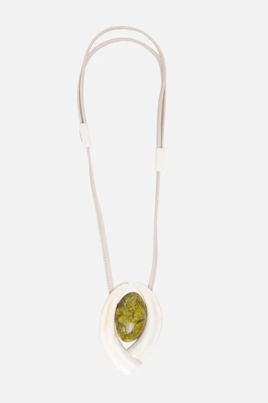 Serpentine Warthog Tooth Pendant Necklace sold by Plus Zero Concept Store